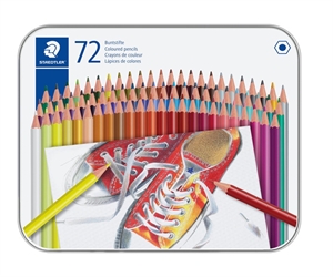 Staedtler Creion colorat hexagonal în cutie metalică, asortat (72)